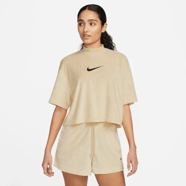 Nike W NSW Mock SS Tee Terry MS Damen T-Shirt 1